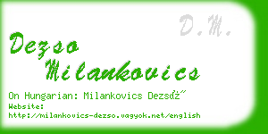 dezso milankovics business card